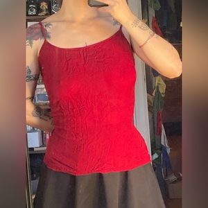 Red 100% cotton Tank top- size M